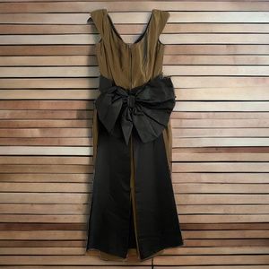 Elegant vintage Black and bronze  Maxi Dress